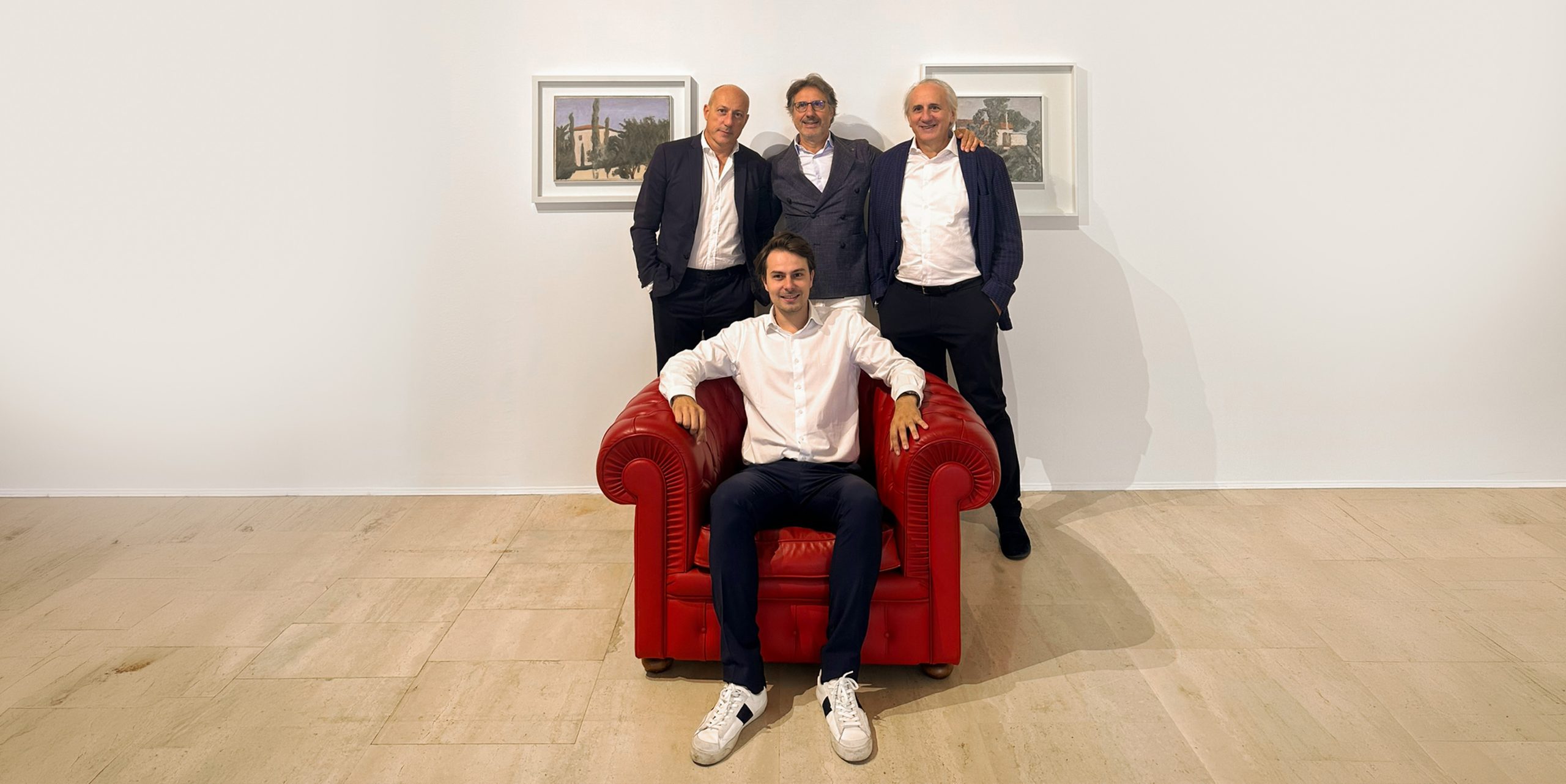 Carlo Andrea Paolo e Saverio Repetto nello spazio della Repetto Gallery a Lugano