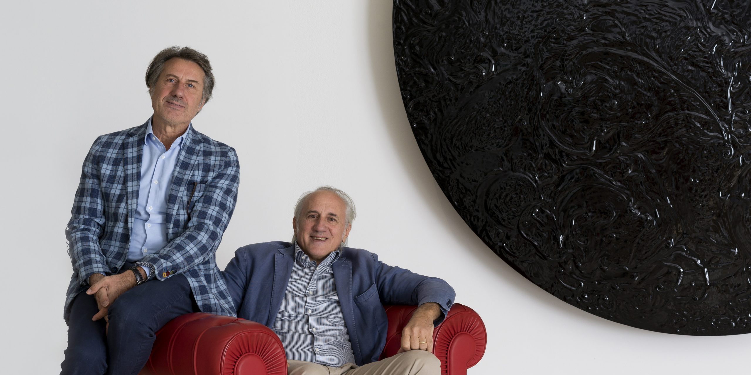 Carlo e Saverio Repetto nello spazio della Repetto Gallery a Lugano
